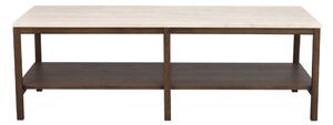 Tavolino marrone e beige con piano in pietra 140x60 cm Orwel - Rowico