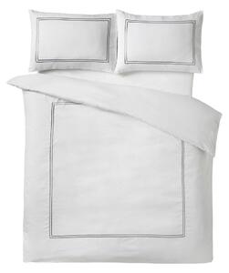 Set copripiumino e federa bianco in raso di seta per letto singolo 135x200 cm So Soft Mono Satin Stitch – Catherine Lansfield