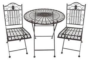 Set da pranzo da giardino in marrone scuro in metallo per 2 persone – Garden Pleasure