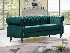 Divano letto clic clac in tessuto vellutato blu, divano 3 posti mod