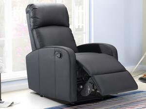 Poltrona relax in similpelle Nero - ISAO