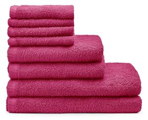 Set di asciugamani per viso e corpo con asciugatura rapida e tipo terry rosa scuro in cotone 8 pz Quick Dry – Catherine Lansfield