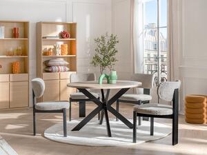Tavolo da pranzo 4 coperti MDF e Metallo Rovere e Nero - TILKI