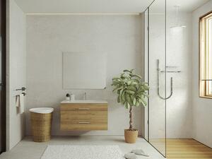 Mobile per bagno sospeso con lavabo singolo Naturale chiaro 80 cm - KAYLA
