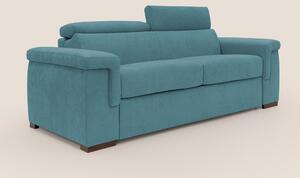 Divano Letto 3 Posti 200x100x95 cm in Tessuto Azzurro