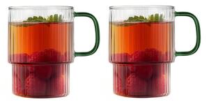 Tazze in set per cappuccino verdi in vetro 2 pz 350 ml Livio – Vialli Design