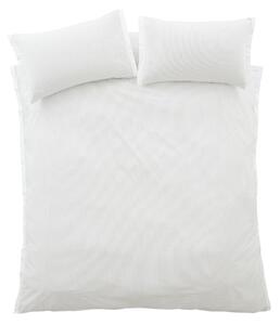 Set copripiumino e federa grigio chiaro in percalle di cotone per letto singolo 135x200 cm Seersucker Woven Stripe – Bianca