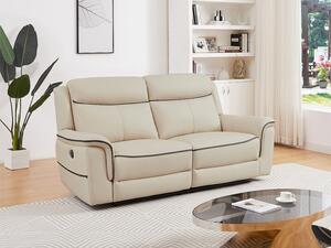 Beliani Divano Chesterfield 3 Posti In Tessuto Beige - Stile Vintage Con Braccioli Tondi E Struttura In Legno D'Eucalipto - 4