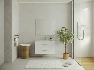 Mobile per bagno sospeso con lavabo singolo 80 cm Bianco - KAYLA