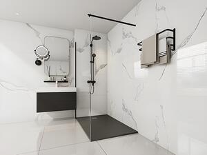 Piatto per doccia da posare o da incasso 140 x 90 cm in Resina Nero - MIRNOSA
