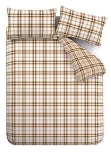 Set copripiumino e federa arancione e marrone chiaro per letto matrimoniale e per letto esteso 230x220 cm Kelso Check – Catherine Lansfield