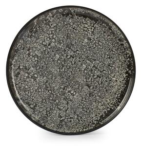 Piatto nero/color crema in gres ø 27 cm Gravel – ONA
