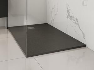 Piatto per doccia da posare o da incasso con sifone 140 x 90 cm in Resina Nero - MIRNOSA