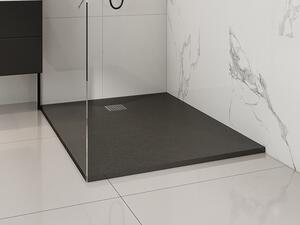Piatto per doccia da posare o da incasso con sifone 120 x 90 cm in Resina Nero - MIRNOSA