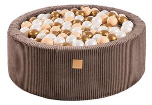 Piscina di palline marrone in velluto a coste ø 90x30 cm Montessori – Meowbaby
