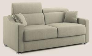 Divano Letto 3 Posti 191x100x98 cm in Tessuto Panna