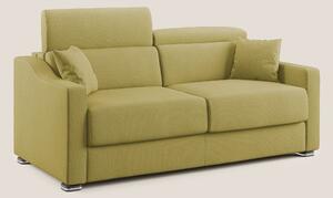 Divano Letto 3 Posti 191x100x98 cm in Tessuto Giallo