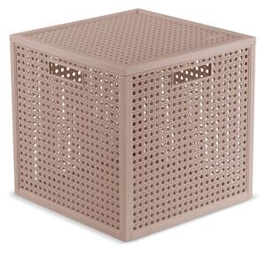 Scatola con coperchio rosa polveroso in plastica riciclata 28x28x28 cm Kaya Cube – Curver
