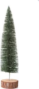 Set 2 Mini Albero di Natale Decorativo con Glitter 40 cm 30 Led Abete Verde