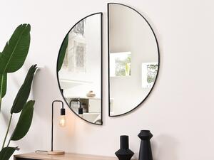Specchio a semicerchio di design L.50 x H.100 cm in Metallo Nero - Lotto di 2 - GAVRA