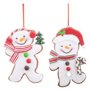 Set 8 Addobbi Natalizi Pupazzi di Neve da Appendere 13,5 cm in Plastica