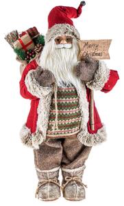 Pupazzo Babbo Natale Benvenuto 60 cm in Tessuto e Resina