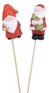 Set 12 Rametti Decorativi Babbo Natale Elfo 7 cm in Sintetico