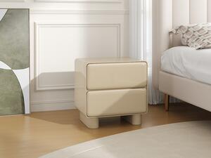 Comodino con 2 cassetti MDF Beige laccato - AUNELA