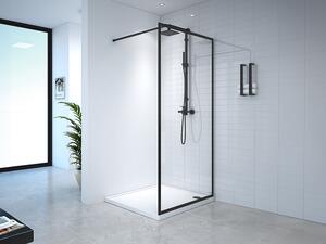 Parete per doccia walk in 100 x 200 cm Nero opaco Vetro temperato - AMBERI