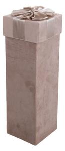 Scatola Porta Bottiglia 10,5x35 cm con Fiocco in Carta Tortora