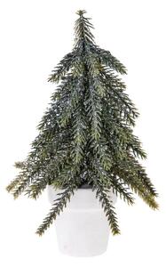 Set 6 Mini Albero Decorativo con Glitter 19 cm Abete Verde