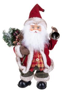 Pupazzo Babbo Natale con Campana 35 cm Musica e Movimento in Tessuto e Plastica
