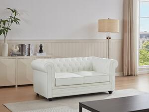 Divano 2 posti in pelle di bufalo bianco - CHESTERFIELD
