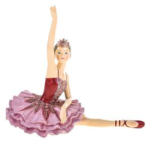 Set 2 Statuine Ballerina Seduta 17,5 in Resina