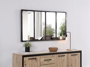 Specchio finestra L. 140 x H. 75 cm in Ferro Nero effetto antico industriale - MAASTRICHT