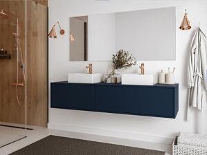 Mobile sotto lavabo sospeso L150 cm Blu notte - ISAURE II