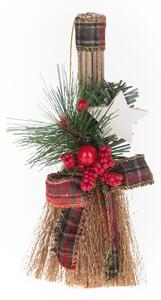 Set 3 Scopette Decorative Natalizie 35 cm in Legno con Vetro