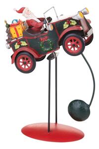 Statuina Babbo Natale con Auto 30 cm in Metallo