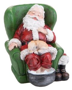 Statuina Babbo Natale con Poltrona 16,5 cm in Resina