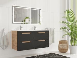 Mobile sotto lavabo sospeso Naturale e Antracite 120 cm - ARUBA