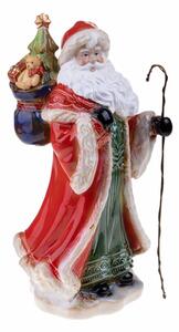 Statuina Babbo Natale con Sacco 48,5 cm in Porcellana Rosso