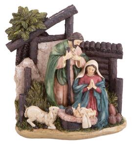 Set 2 Statuine Natalizie Natività con Palma 16 cm in Resina