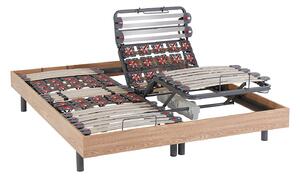 Rete relax doghe e 2x25 sospensioni decorative in legno quercia naturale di YSMÉE - 2 x 80 x 200 cm - motori OKIN
