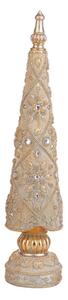 Mini Albero di Natale Decorativo 46 cm Cono con Diamanti Oro