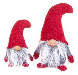 Set 2 Addobbi Natalizi Elfi da Appendere 30 cm in Tessuto e Plastica