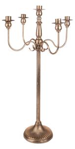 Candeliere con 5 Bracci 75 cm in Metallo Champagne