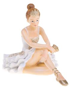 Set 2 Statuine Ballerina Seduta 12 cm in Resina