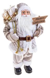 Pupazzo Babbo Natale con Bastone 45 cm in Tessuto e Plastica