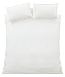 Set copripiumino e federa bianco/beige in percalle di cotone per letto matrimoniale 3 pezzi 200x200 cm Contrast Trim – Bianca