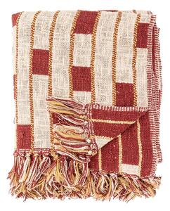 Coperta rossa e beige in misto cotone 130x160 cm Cang – Bloomingville